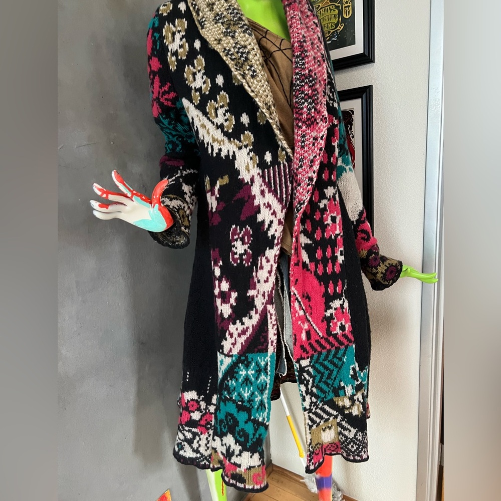 Ivko Hand Knit Sweater Vintage Coat Cardigan Duster